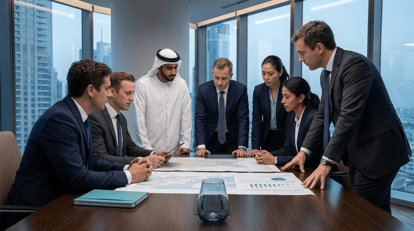 Corporate services provider team planning a UAE company formation